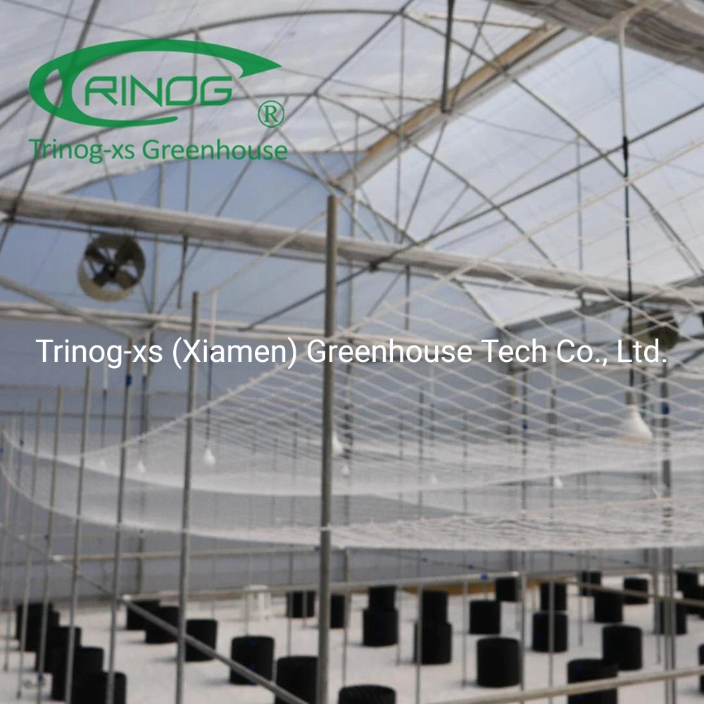 Trinog multispan agrícolas película plástica de plantas medicinais estufa com a privação de luz do sistema de sombreamento