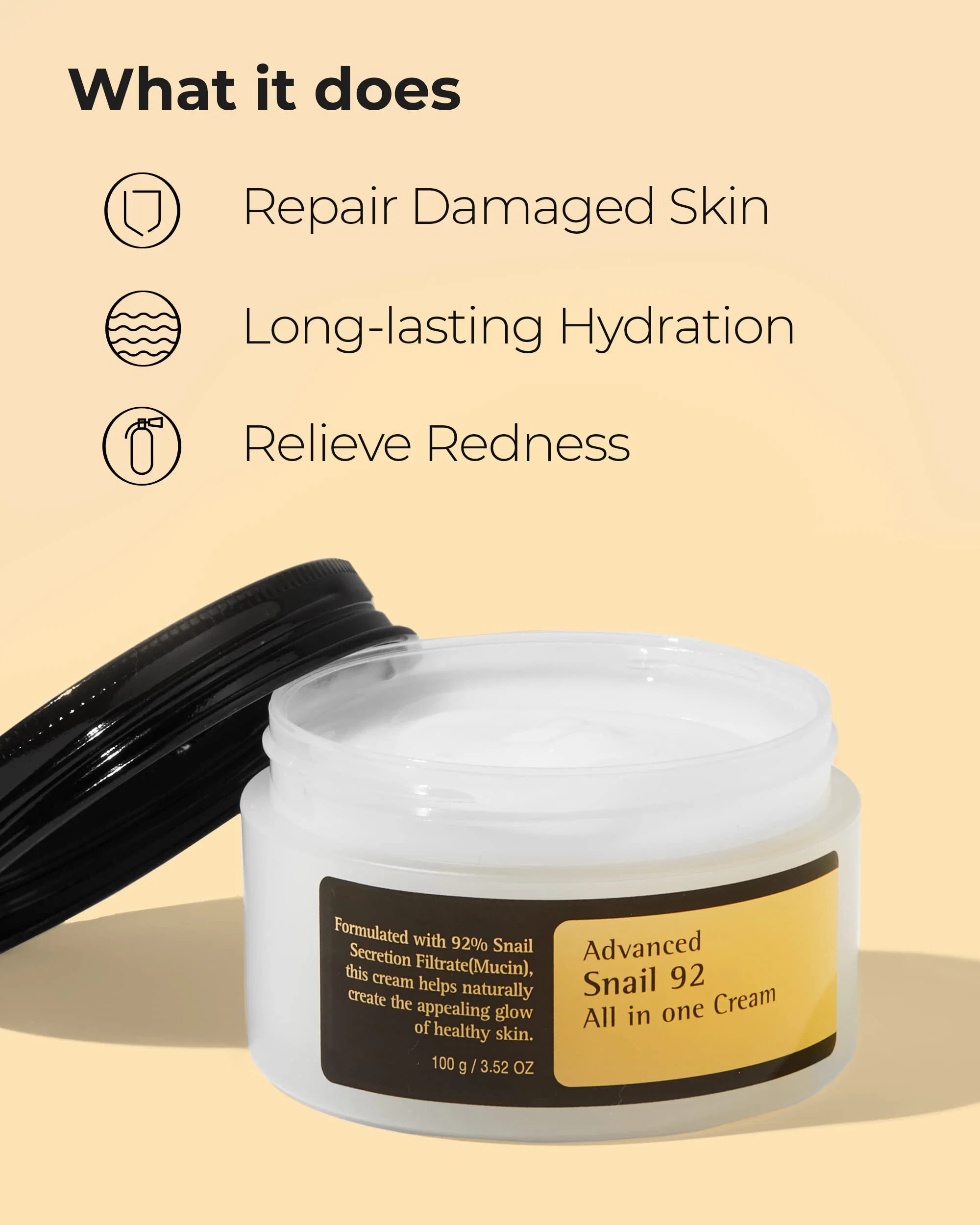 Belleza Cosméticos Cuidado de la piel Moisturizer Reparación piel Caracol cara Crema Cosméticos