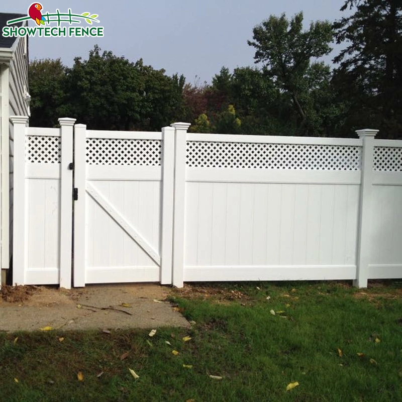 100% Virgin PVC Privacy Fence Lattice Top Vinyl Fence Gate