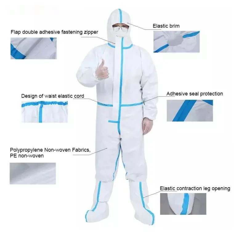 OEM Factory Wholesale Reinforced Surgical Isolation Protective Clothing Medical Gown Coveralls Suit for Hospital