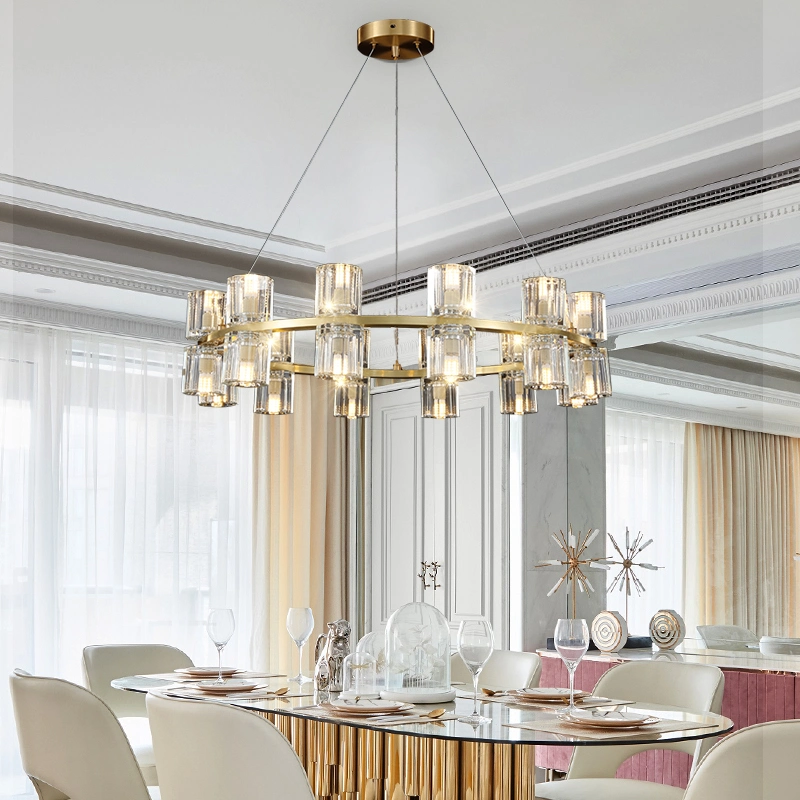 Masivel moderne populaire LUXURY Crystal chandelier LED suspension lampe Avec cuivre