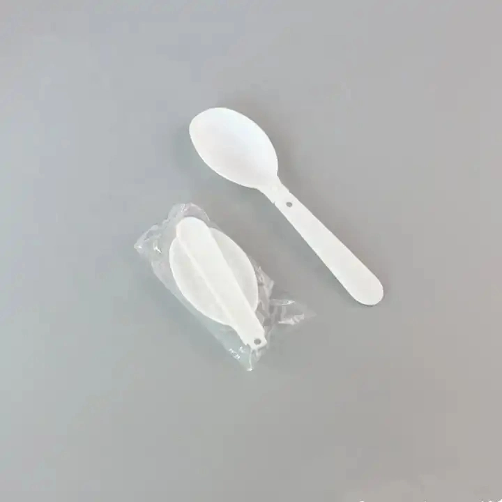 Custom Foldable Disposable Plastic Spoon Fruit Cake Salad Spoon Plastic Cutlery