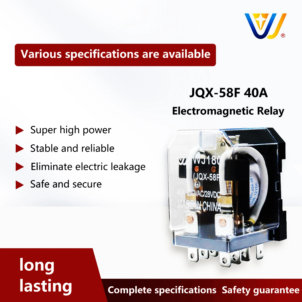 El relé Jqx-58F 40A 30A 12VDC 24VCC Relé de potencia de autopartes para compresor frigorífico