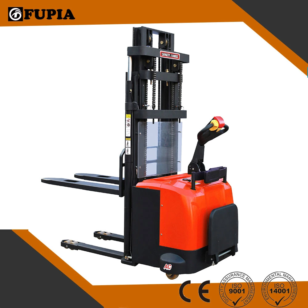 CE Approval 2ton Stand Drive Hydraulic Full Electric Pallet Stacker Electric Forklift