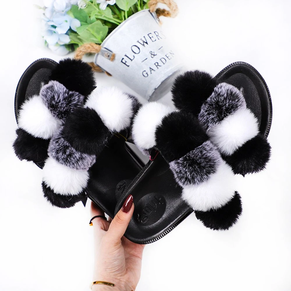 2021 Mujeres zapatos Dama de la Casa Hogar interior dormitorio cálido invierno Fox Faux Fur Furry Fuzzy zapatos suaves peluches de 30 colores