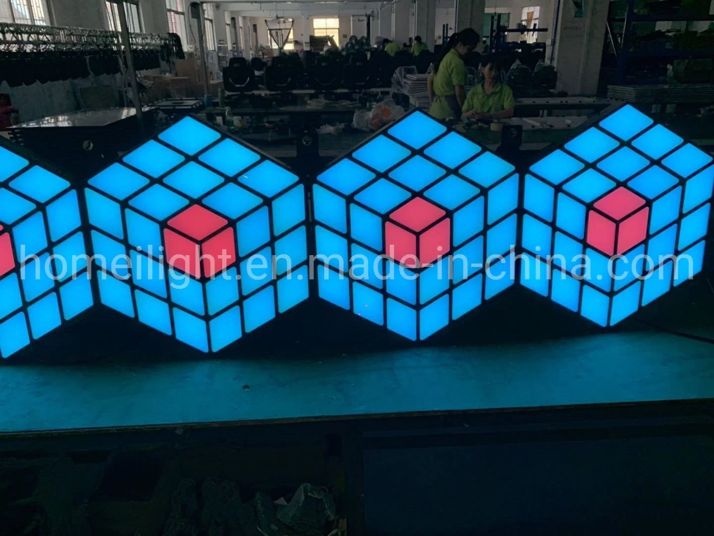 Etapa de acrílico KTV DJ de discoteca como telón de fondo LED 3D Cubo Mágico Wall