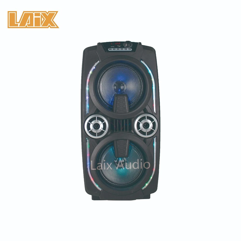 High quality/High cost performance Audio System Sound Portable Speaker 8" Audio System Sound Karaoke with 2 Microphone Tower Party Big Speakers