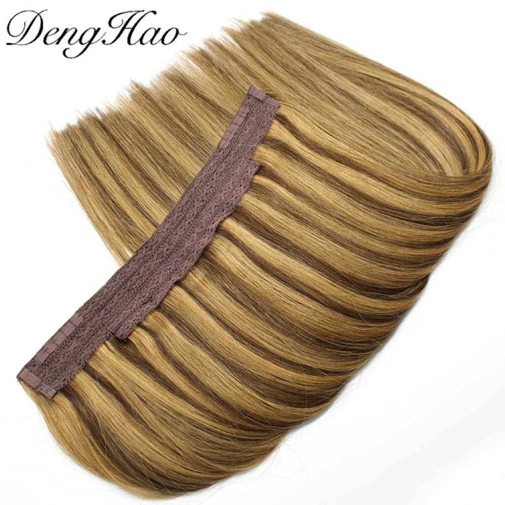 China Factory Double Drawn Invisible Wire Halo Hair Human Hair Extension