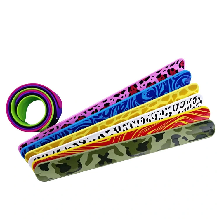 Party Gifts Personalized Slap Bracelet Custom Flexible Pat Silicone Slap Wristband