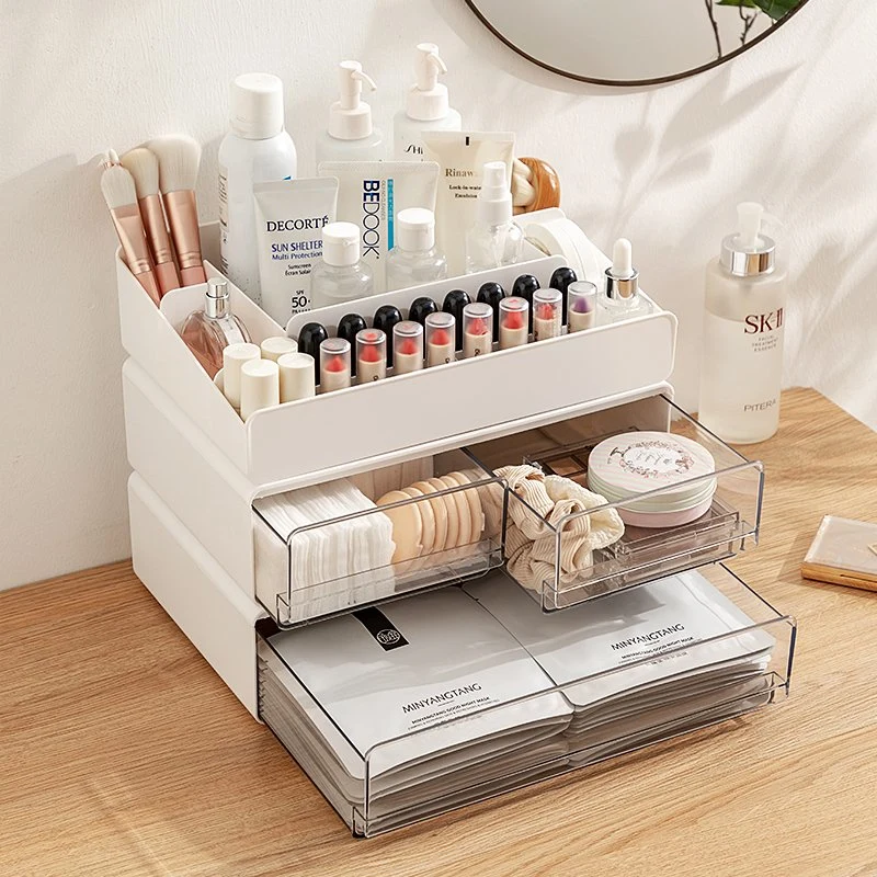 Plastic Stackable Desk Organization with Drawers for Stationery Office Accessories