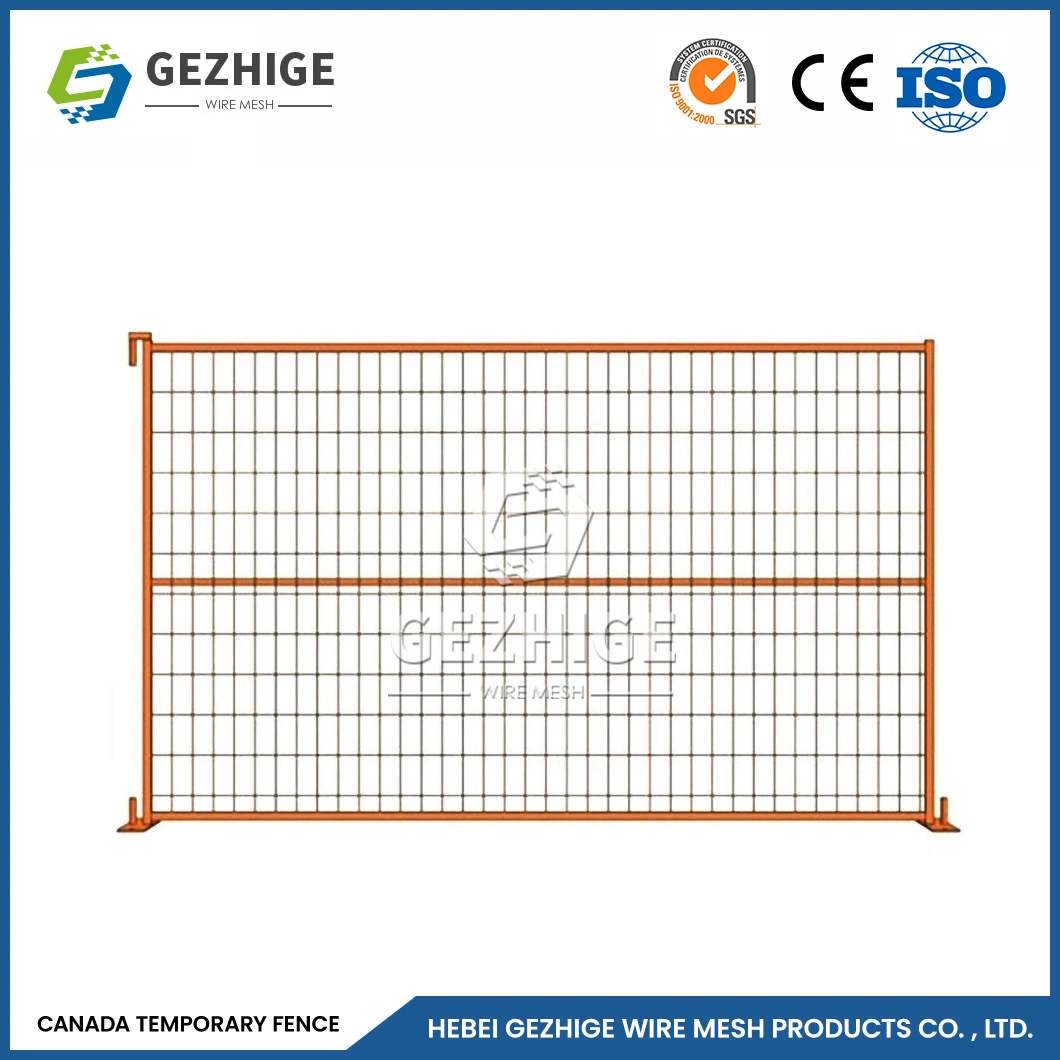 Gezhige Galvanized Construction Temporary Fencing Canada Ral 1021 Yellow Construction Safety Fencing China Suppliers Temporary Electric Fence for Horses