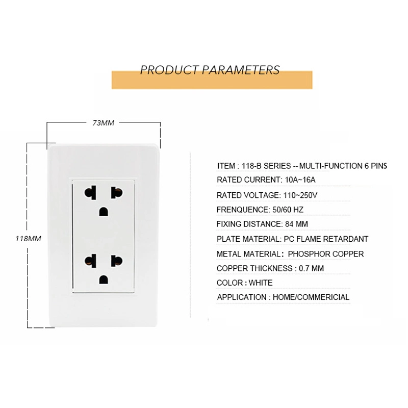 Nosotros tipo Universal 6 Pin macho hembra Enchufe eléctrico