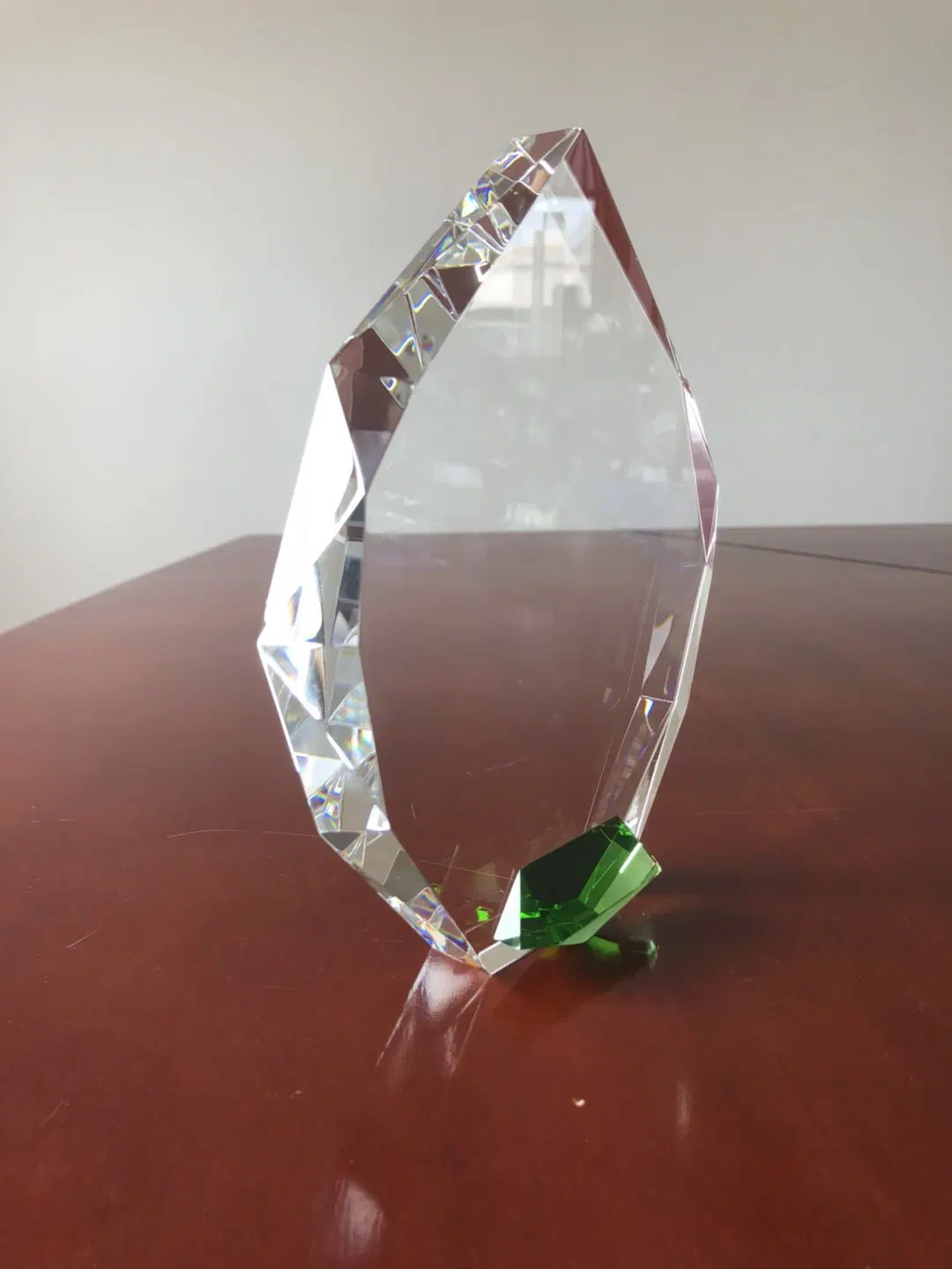 Frosted Jade Green Glass Trophy Awards