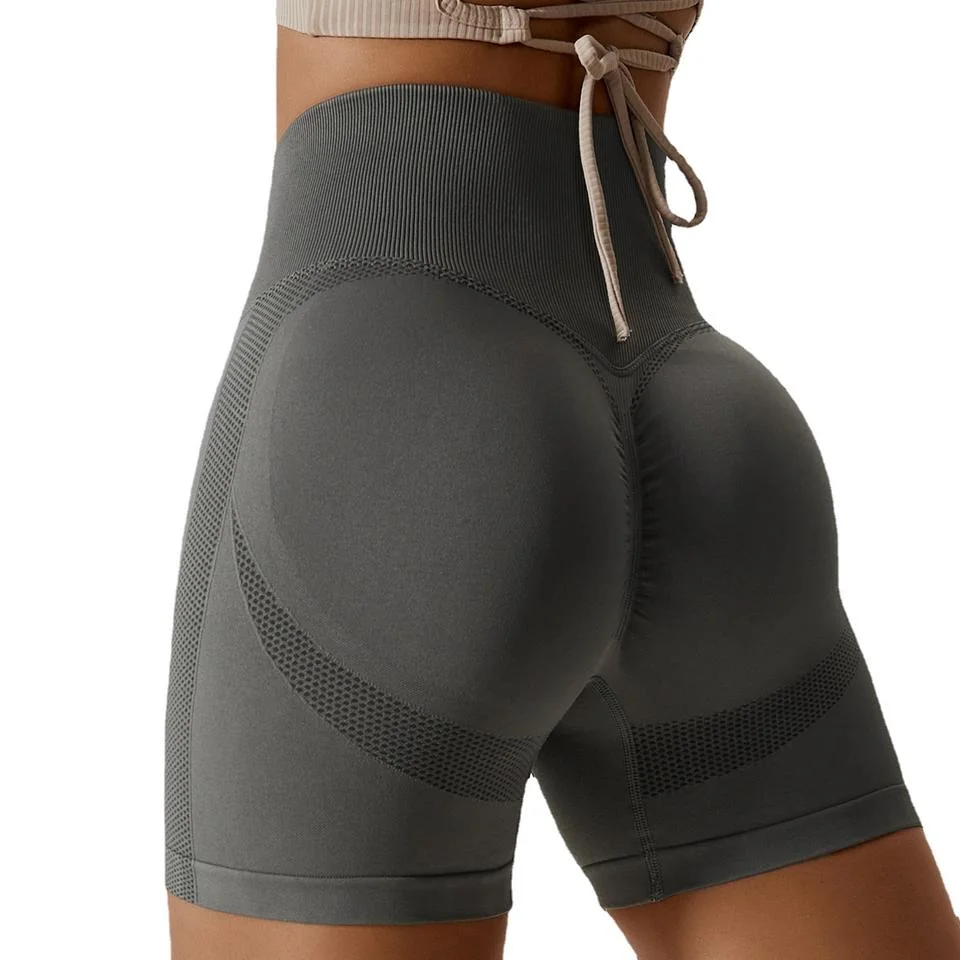 2023 New Style Sommer Yoga Shorts Hohe Taille Hüftlifting Damen Laufshorts Mit Tunnelzug Für Fitness