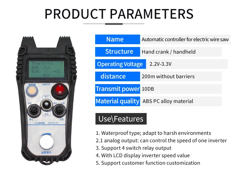 Fabrico controlo de velocidade única personalizado Rádio industrial controlo remoto Mineração Equipamento