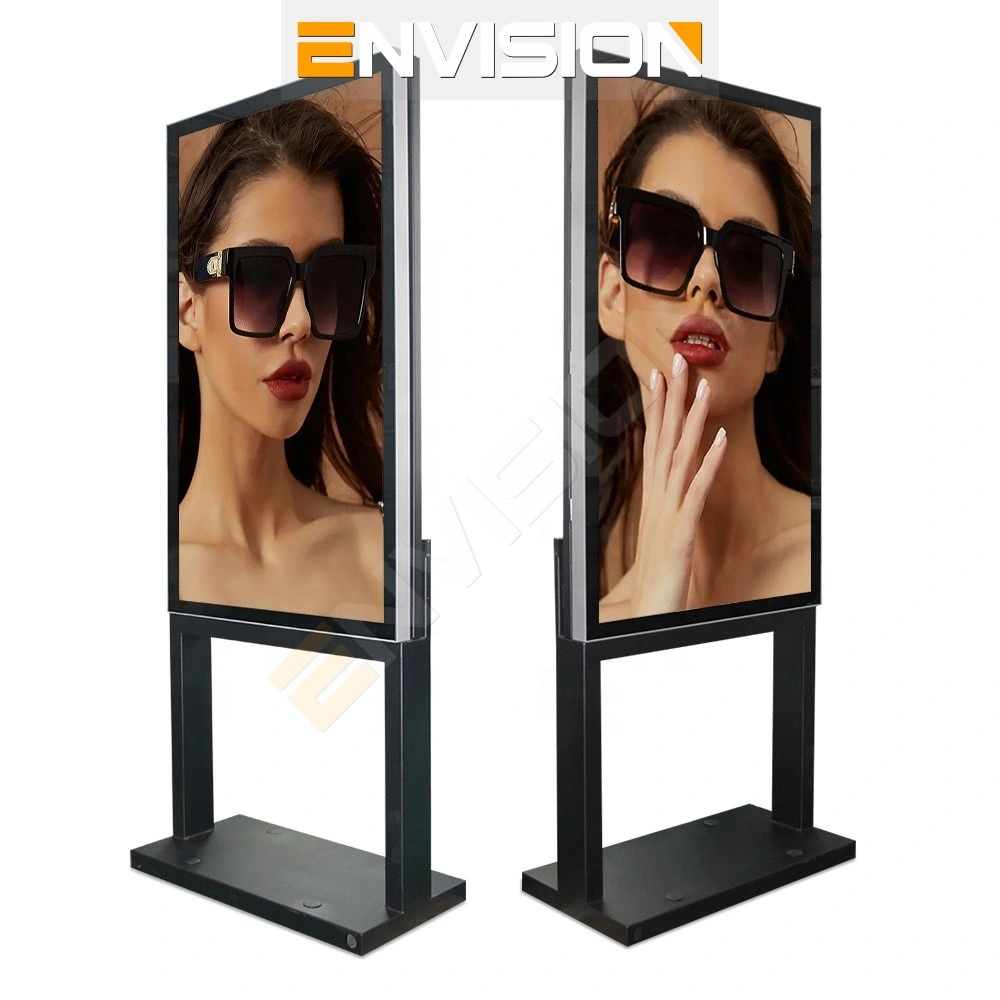 55" 65" 75" Bus Stop Station Shelter IP65 Sunlight Readable High Brightness 2500 Nits Outdoor LCD Digital Signage Display