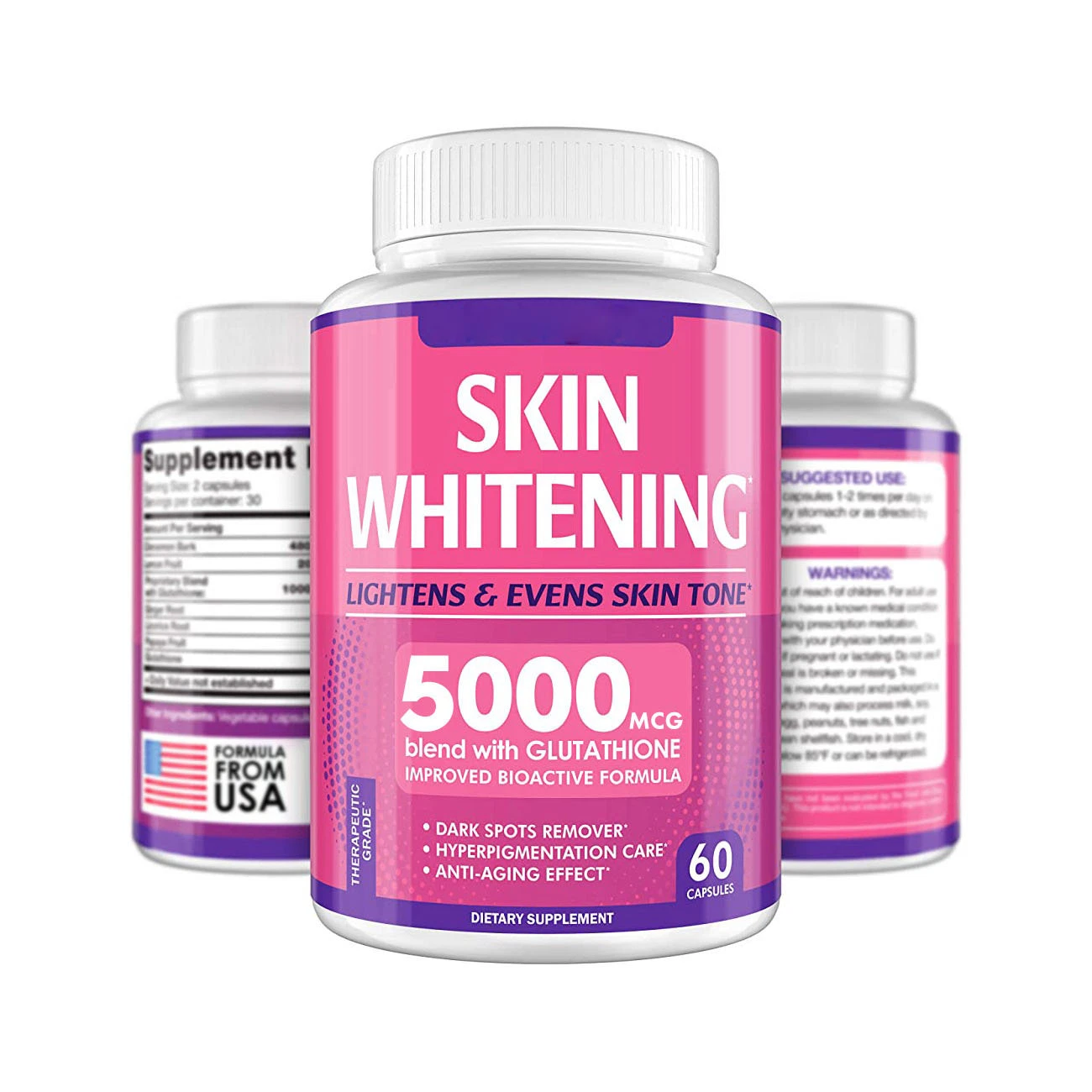 60PCS Glutathione Capsule Glutathione 500mg Capsules Skin Whitening Glutathione Pills