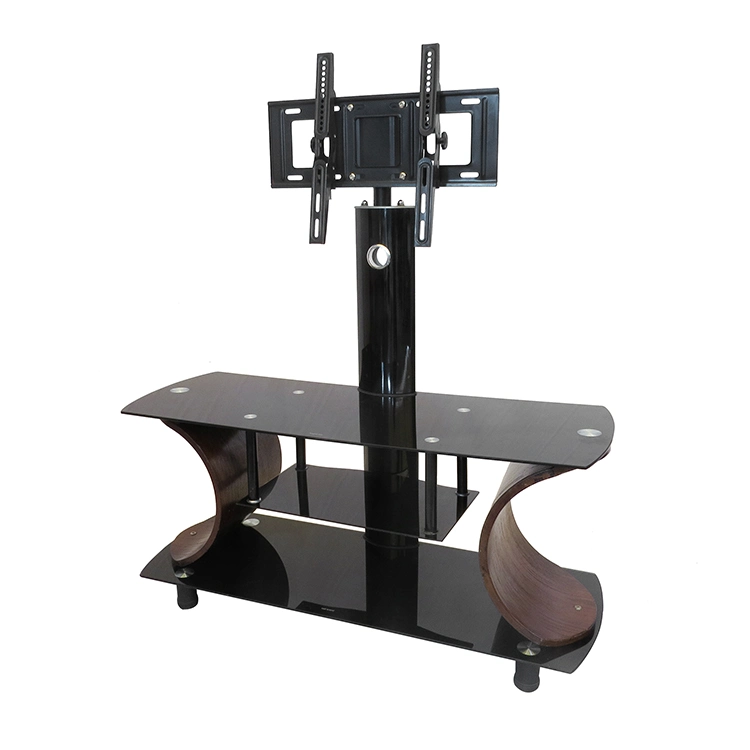 Attractive Price Leisure Black Painting Glass Table TV Stands Oak