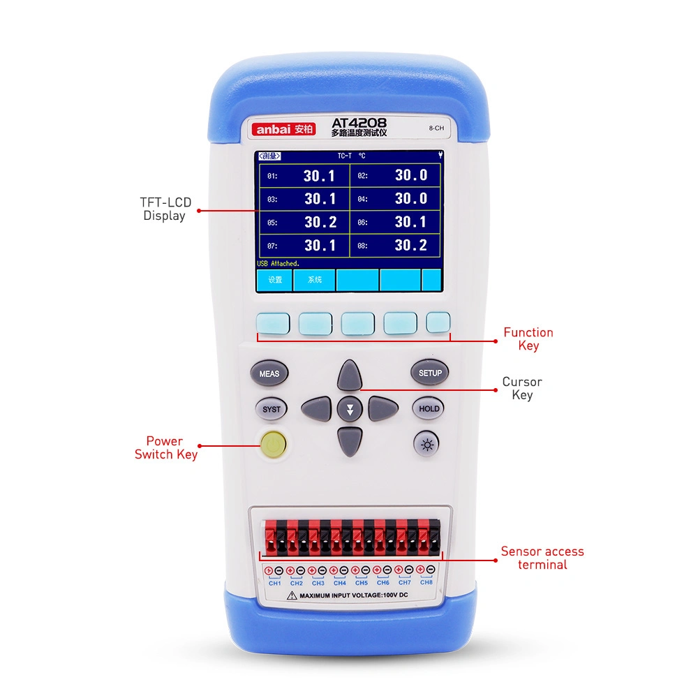 Dispositivo de gravação de temperatura da sala digital (AT4204)