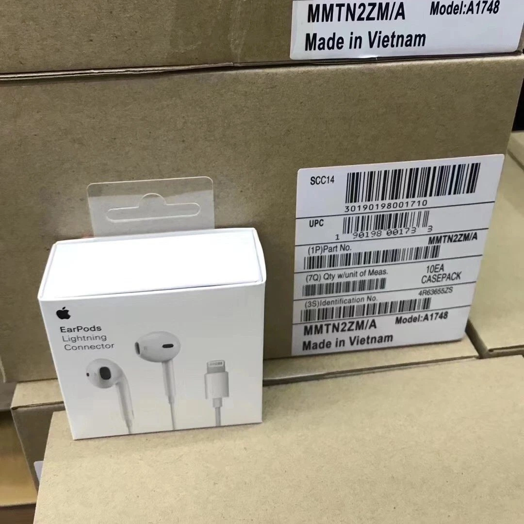 for iPhone Wired Earbuds A1748 Earpods with Lightning Connector 3.5mm Headphone Plug