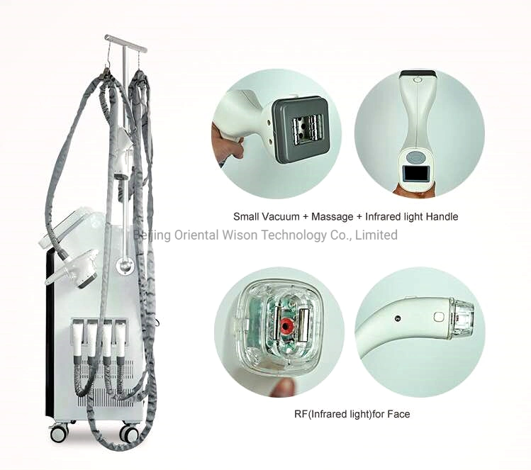 Vacuum Roller RF IR Therapy Massage Machine 5 Handles Cellulite Removal Lymphatic Treatment Machine