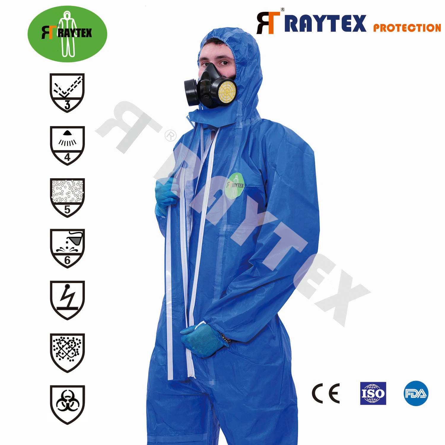 Disposable Safety Full Body Protection Suit Coverall Protective Clothing with European Standard