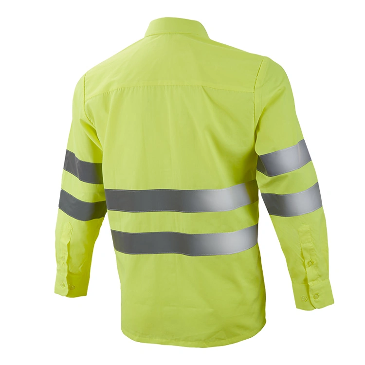 Wholesale/Supplier Classic Collar Basic Long Sleeve Shirt High Visibility Hi Vis Workwear