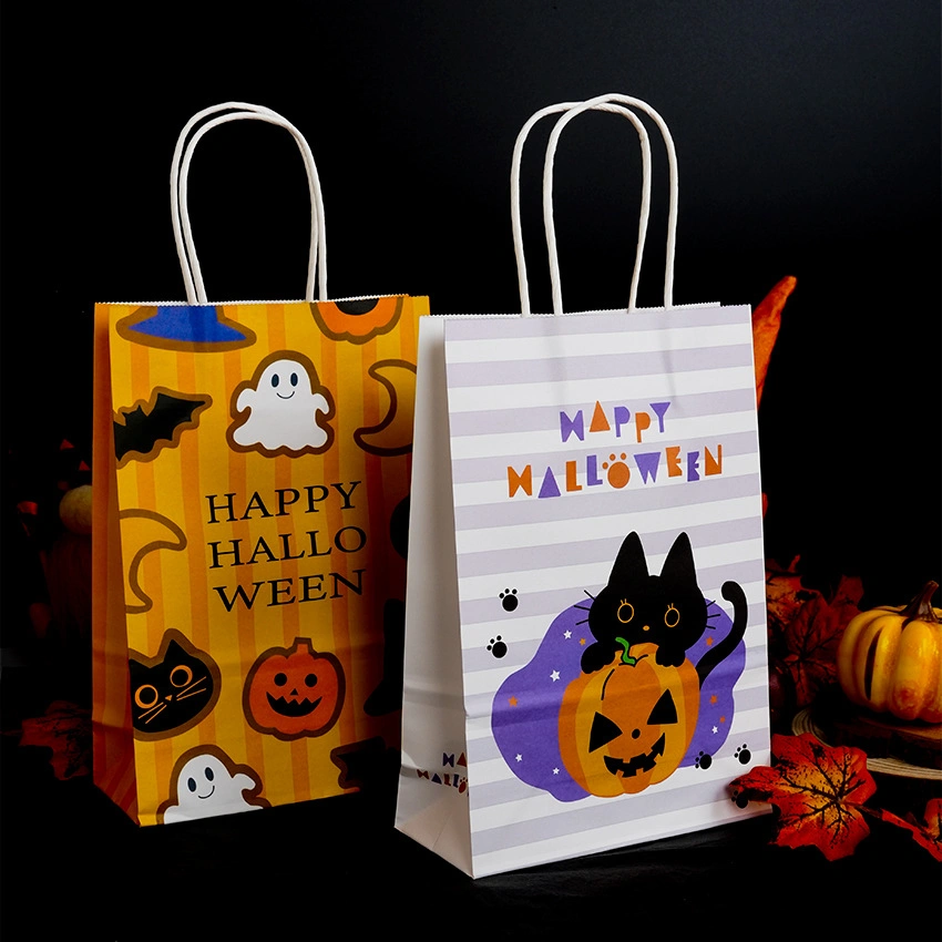 Comfortable New Design Halloween Printed Party Shopping Packaging Gift Kraft Paper Bag