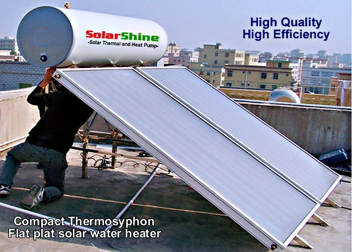 200L Compact Non-Pressure Solar Water Heater with Flat Plate Collector and SUS304 Pressurized Tank