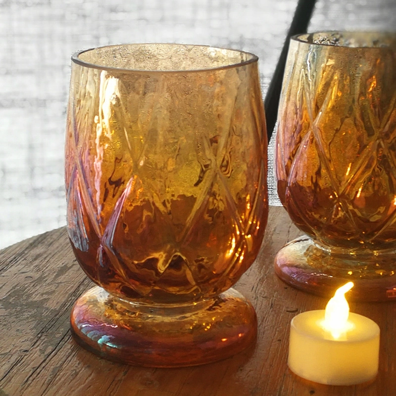 Europäische Bunte Gradient Kaffee Tasse Förmigen Glas Kerzenhalter Romantisch Dekoration Der Bar Mit Kerzenlicht