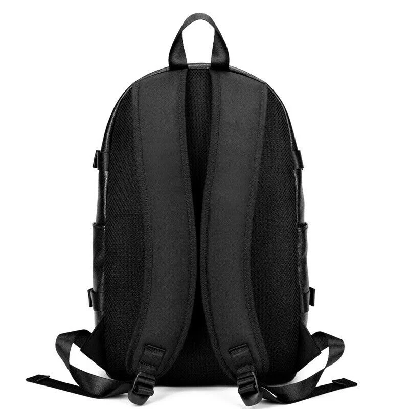 Mode Herren PU Leder Rucksack Schule Buch Tasche Business Travel Rucksack Mit Laptoptasche