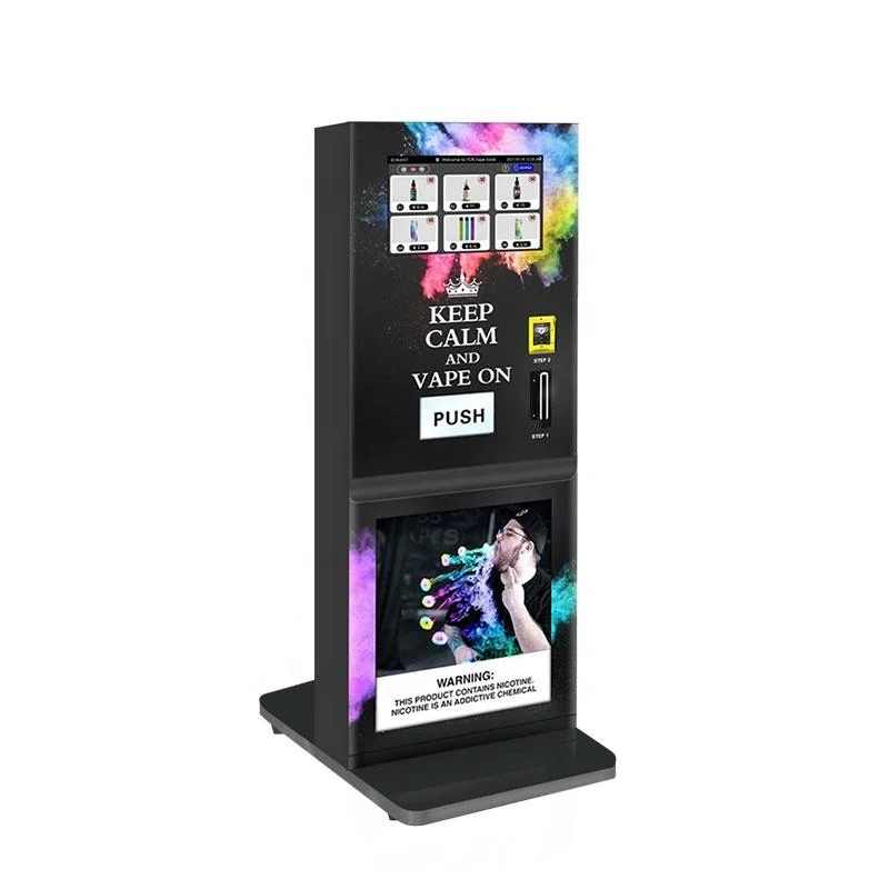 Distributeur automatique mural inversé de cigarettes électroniques et de vapotage à écran tactile extérieur à vendre.