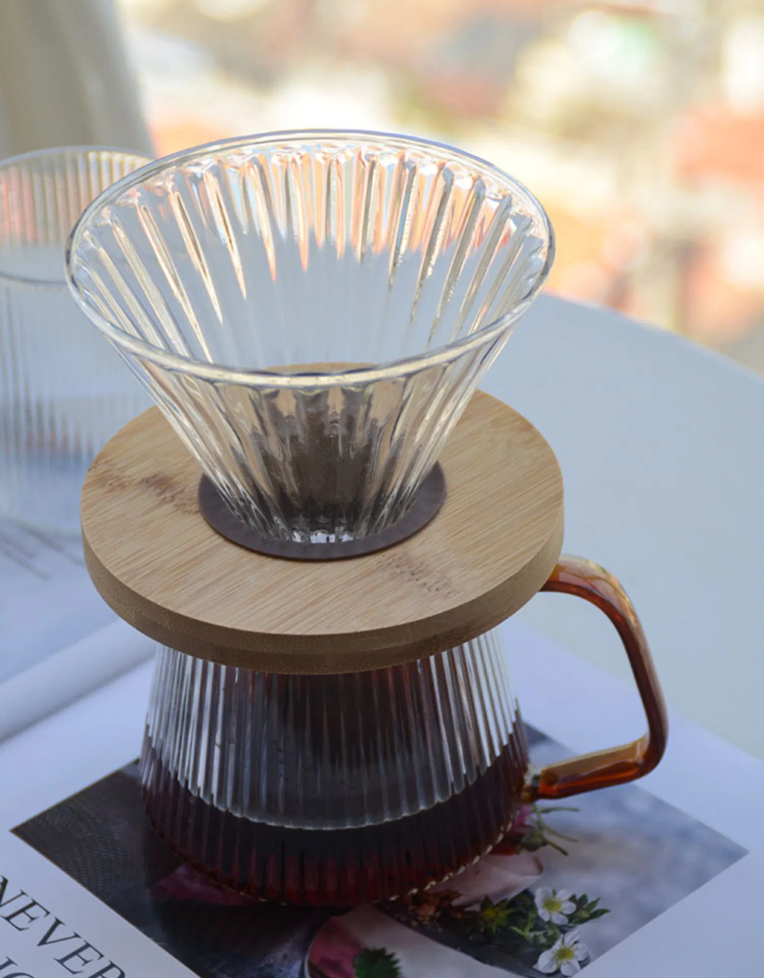 Ferramentas do Kit de café quente ou frio sistema antipingos Cafeteira Configurar Servidor de café com o manípulo de vidro de cor