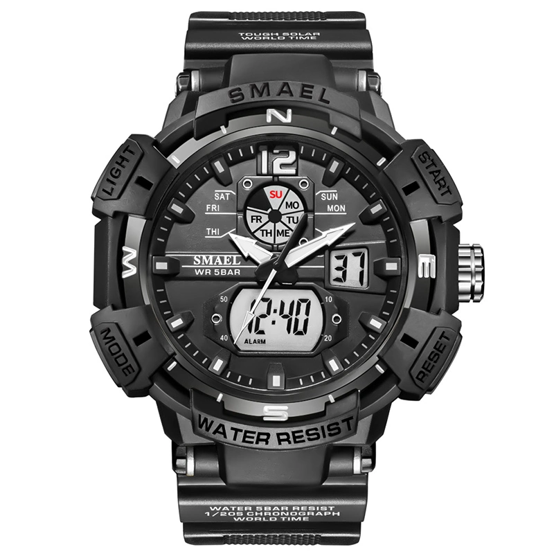 Reloj de pulsera Marine Chronograph para Hombre Relogiessmael Mens Sport Watch 50m Reloj digital LED resistente al agua 8045style