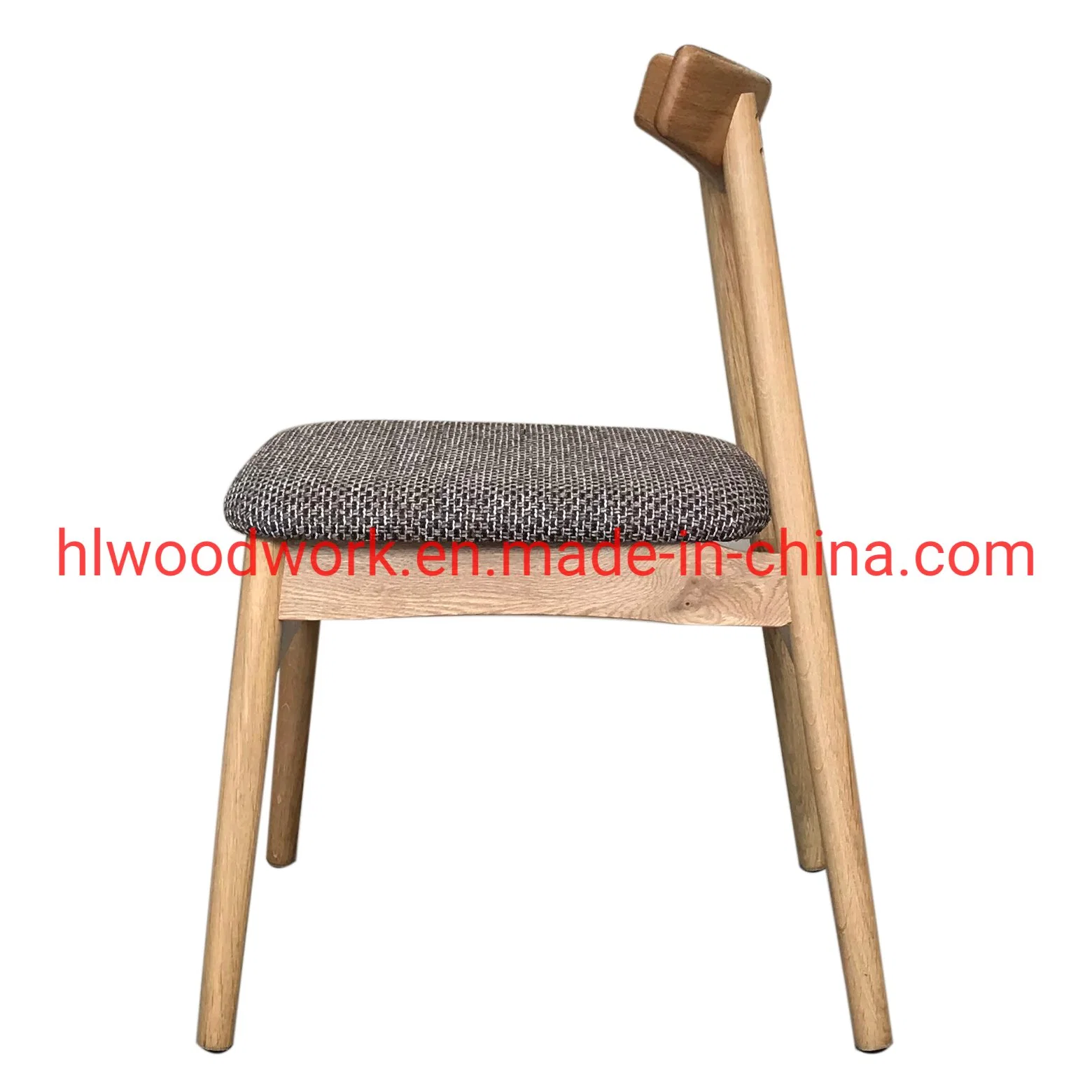 Dining Chair Oak Wood Frame Natural Color Fabric Cushion Brown Color K Style Wooden Chair Furniture Living Room Furniture