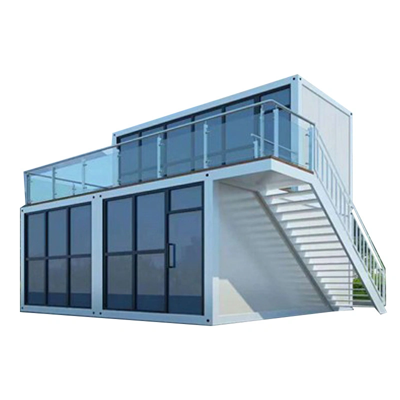 Casa prelaboratorio moderna fácil montaje Modular Flat Pack contenedor Casa Dos dormitorios con balcón Prehab Container House