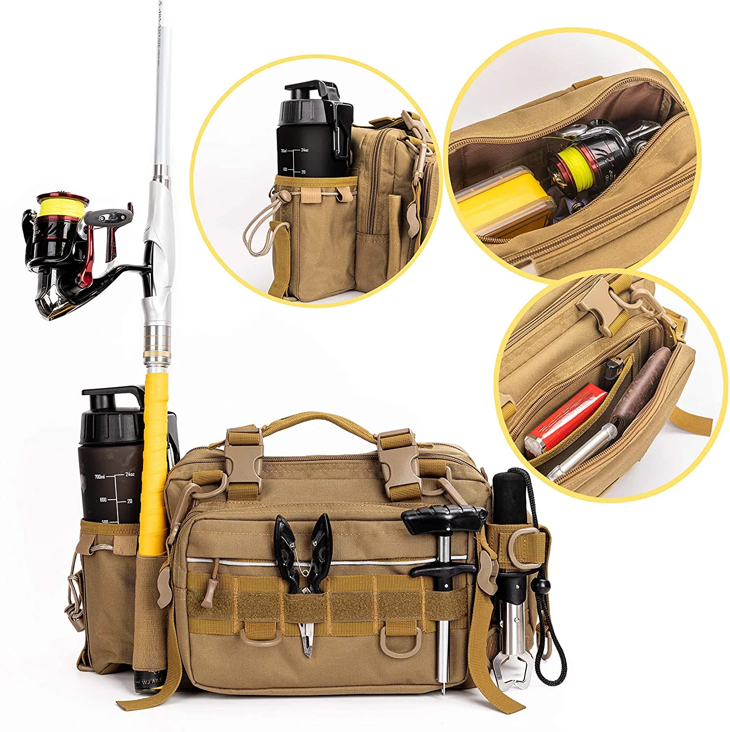 Fishing Tackle Bag Tackle Box Portable Tactical Fishing Bag