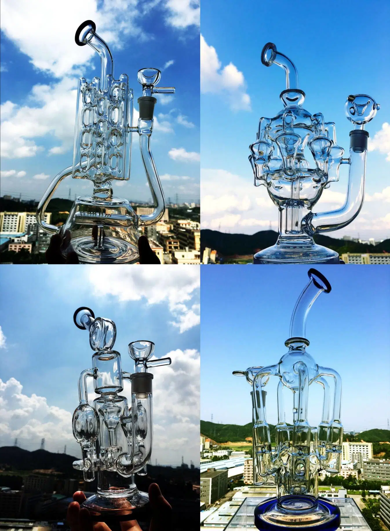 China Manufacturer New Heady DAB Rig Glass Water Pipe, Diamond Glass Wholesale/Supplier Recycler Glass Smoking Pipe