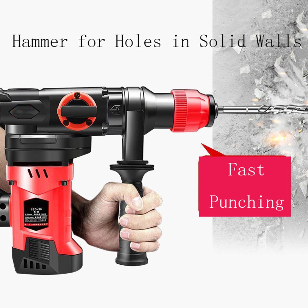 Wide Application in Stock Hammer Drill Machine 850W Rotary 30mm Electric Hammer Drill