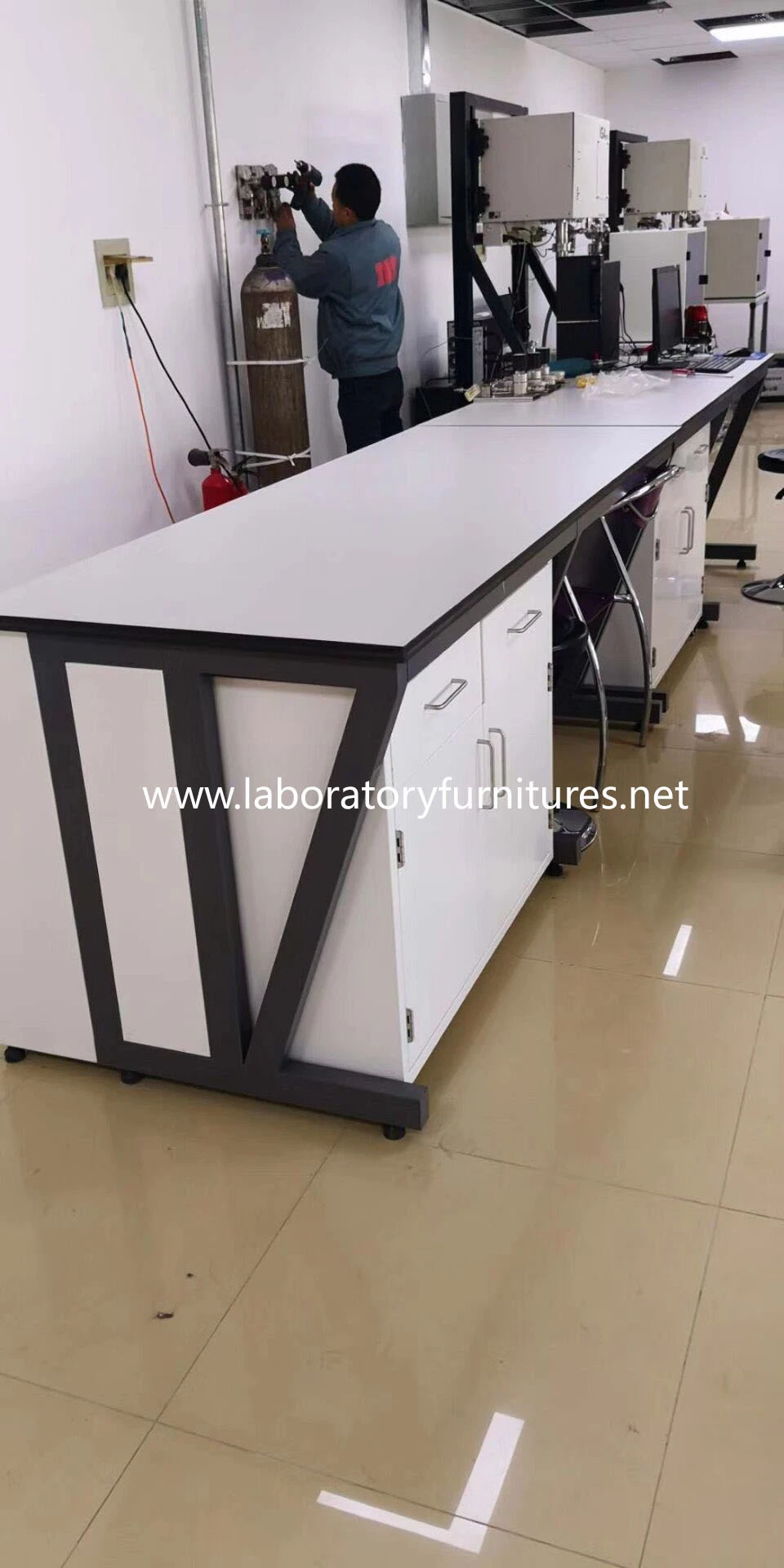 Mobiliario de laboratorio Acero Muebles de laboratorio de banco lateral con bastidor Z. JH-SL183