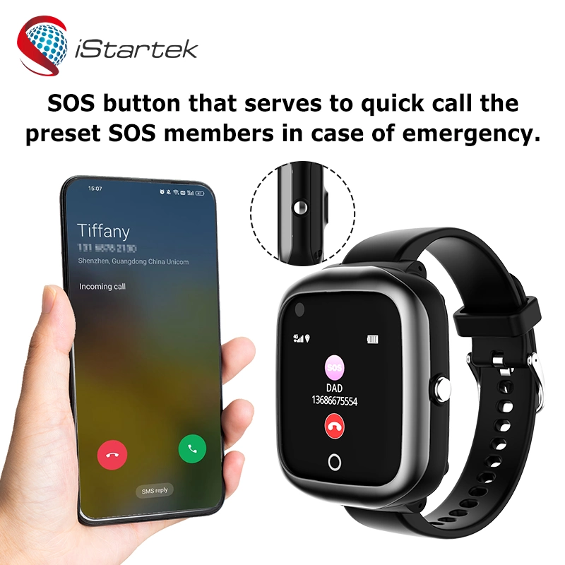 Phone Sport Monitor Body Temperature Location Waterproof IP67 Kid Smartwatch GPS Tracker for Elderly and Kids with Sos Button