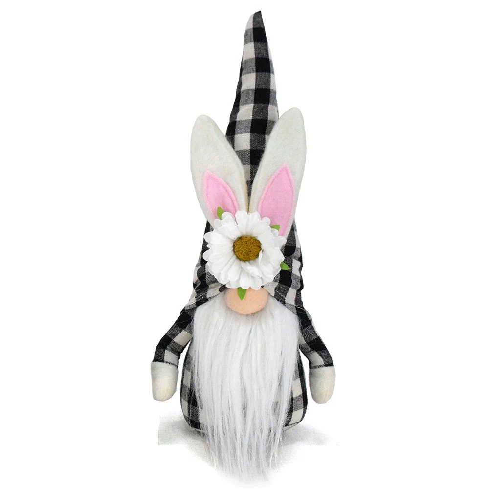 Décor de bac échelonné cadeaux des fêtes de lapins nains lapin noir en tissu