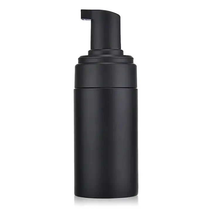 New 100ml 150ml 200ml Pet Matte Surface Face Cleanser Liquid Plastic Foam Soap Cosmetic Skincare Bottle Black White Foam Bottle