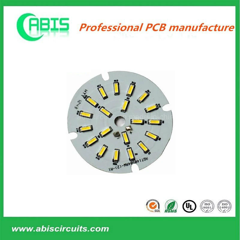 Gloss White Solder Mask Aluminum PCB LED Flood Light Circuit