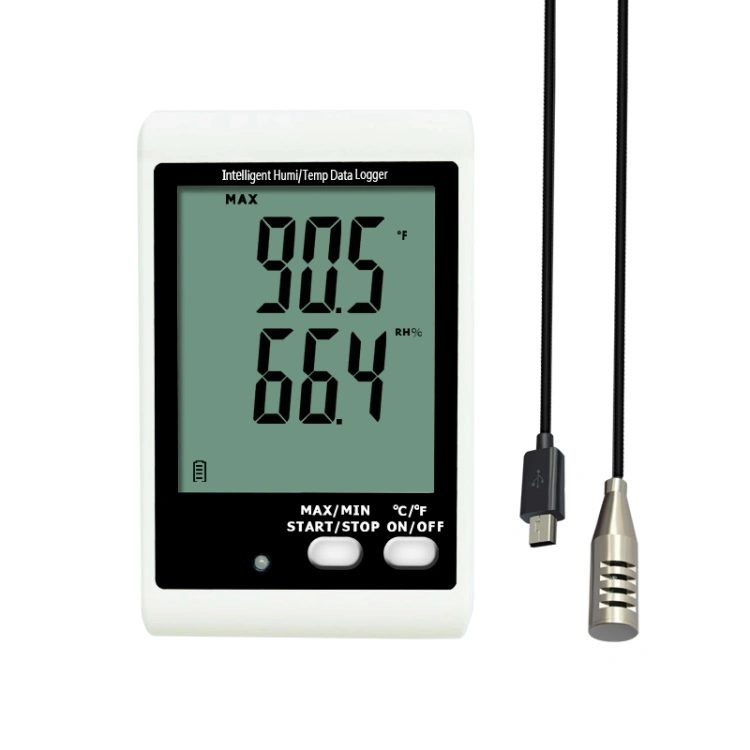 Rh Temp Meter External Probe Temperature and Humidity Data Logger