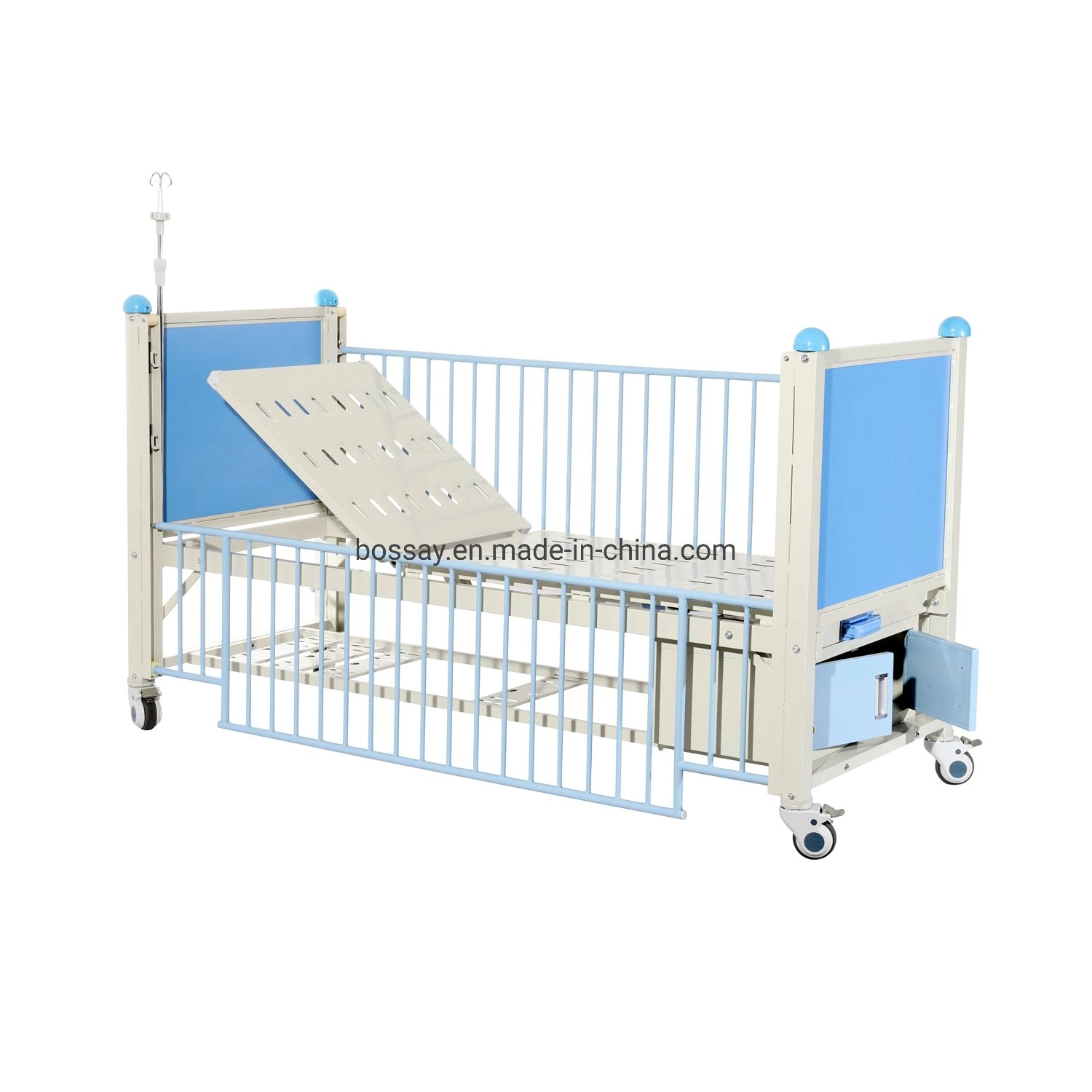 Manual Pediatric Bed with Central Brake System Hospital Crib