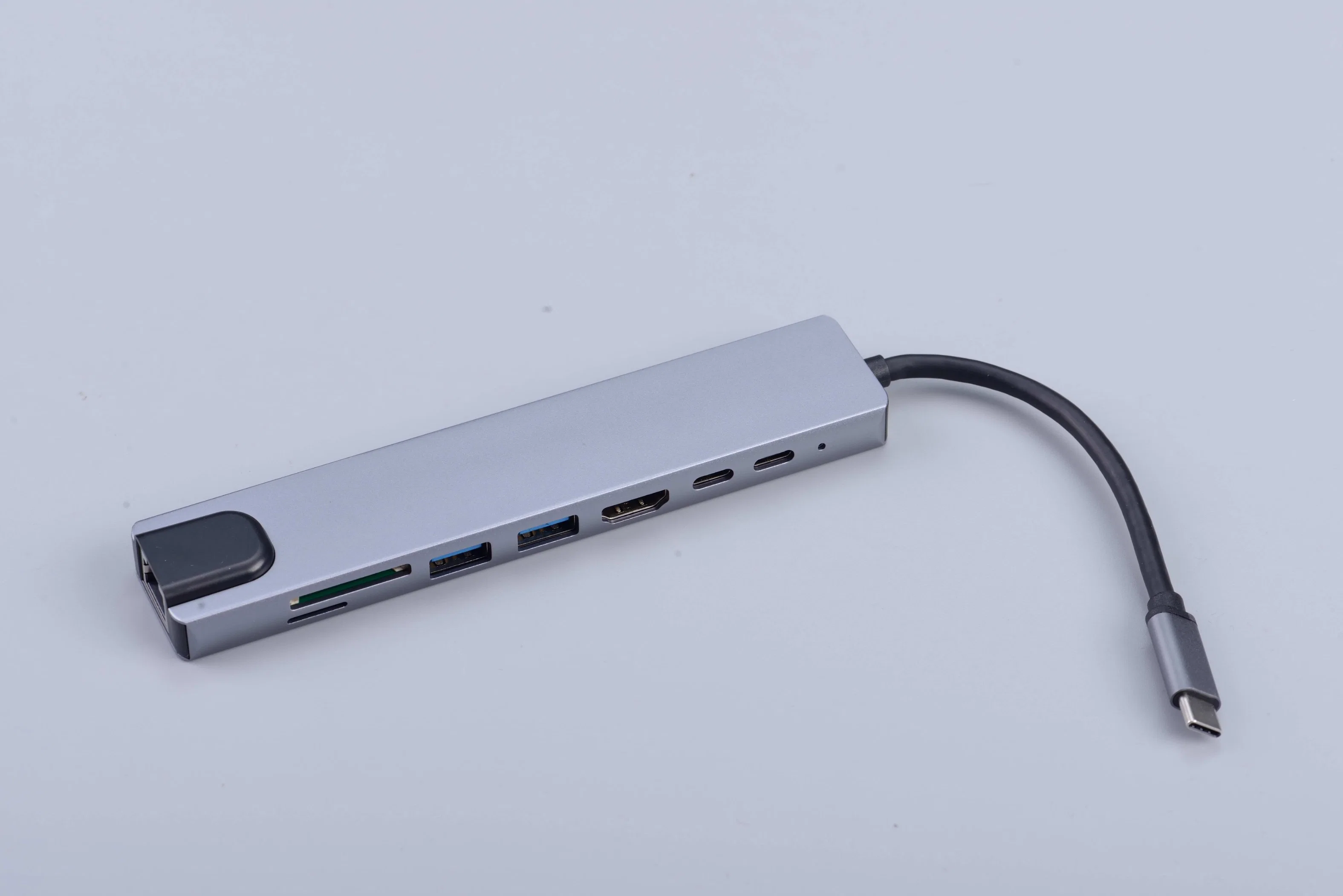 Haute qualité de type C de l'interface USB Hub USB 3.0 Lecteur de carte SD Pd multi-port de charge de type C 8 en 1 MOYEU