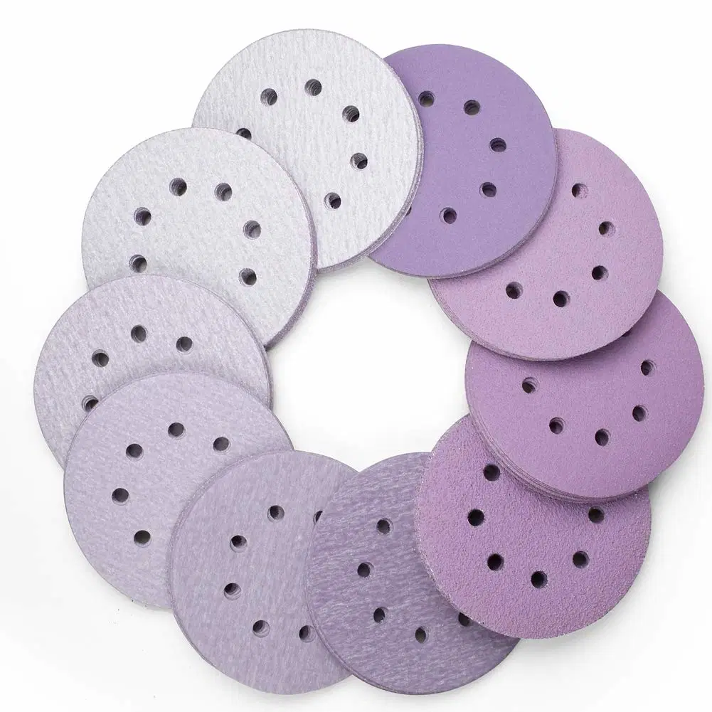 125mm Purple Abrasive Paper Disc Coated Sanding Disc for Car Grinding and Polishing Paint