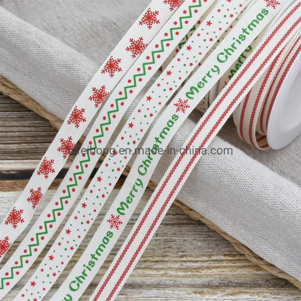 Wholesale/Supplier Factory OEM Printed Ribbon Grosgrain Satin Organza Ribbon Christmas/ Xmas Ribbon for Celebration Gift Box Packing Wrapping Decoration