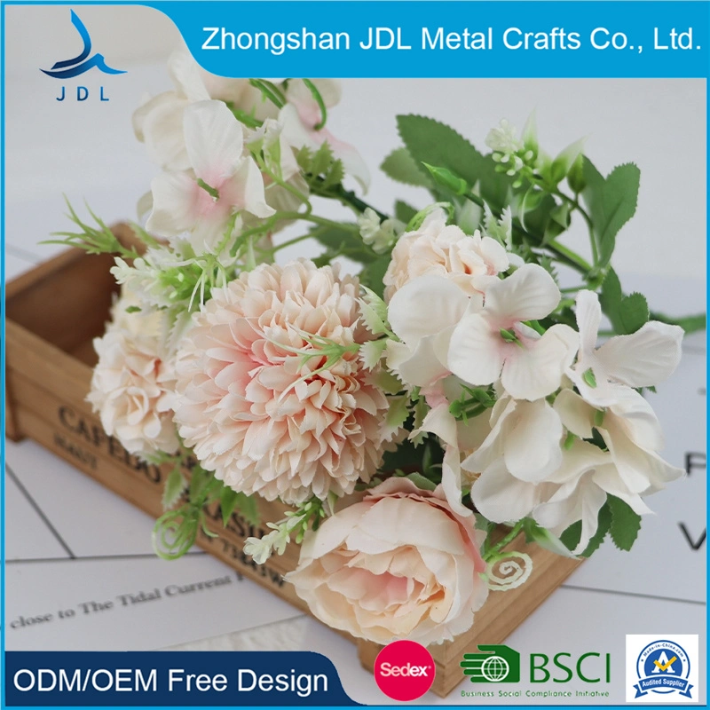 Peony Silk Hydrangea Bouquet Decor Plastic Bridal Bouquet Orchid for Carnations Wedding Decoration Table Centerpieces Artificial Flower Christmas Gift